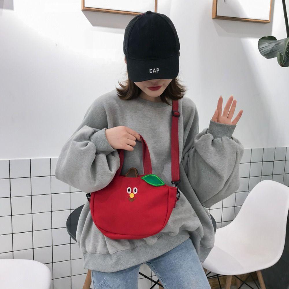 Large Capacity Cartoon Shoulder Bag Embroidered Banana Messenger Bag Streetwear