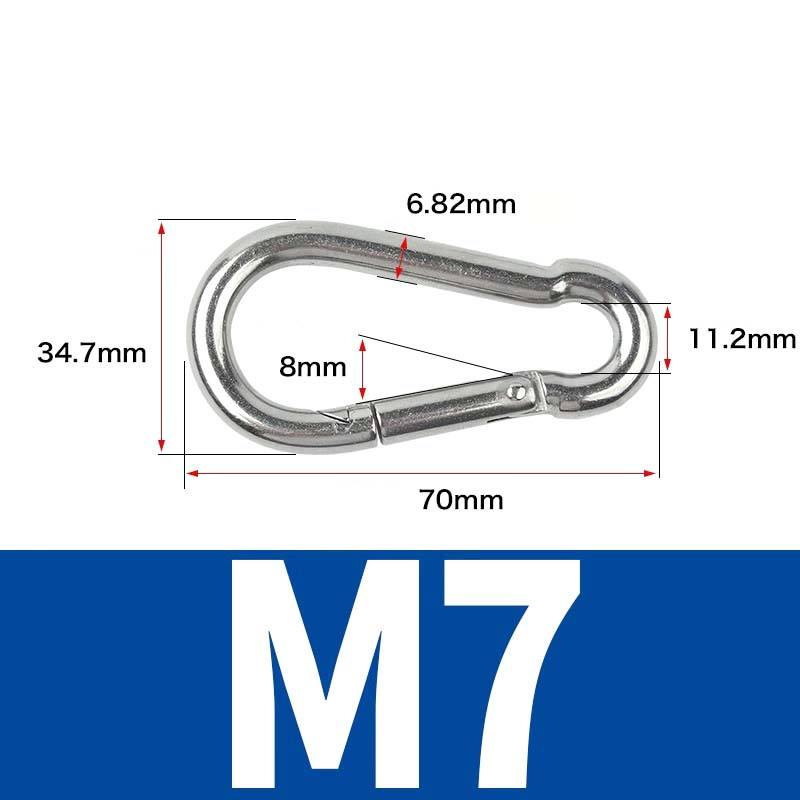 2-5pcs 304 Stainless Steel Spring Snap Multifunctional Carabiner Quick Link Lock Ring Hook Safety Buckle M4 M5 M6 M7 M8 M9 M10