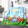Custom Name Bugs Garden Party Blanket For Couch Bed Plush Cozy Fuzzy Blanket Super Soft Warm Blankets For Fall And Winter 09167