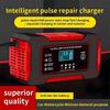 Pulse Repair Intelligent Car Battery Charger 6A Output Lead-Acid Battery Repair  Vehicle Charging
