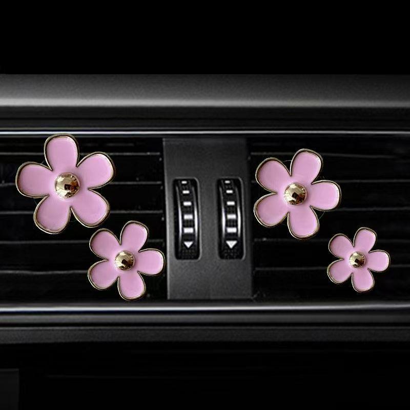 Little Daisy Alloy Car Air Vent Perfume Clip - Five-Petal Flower Ornament