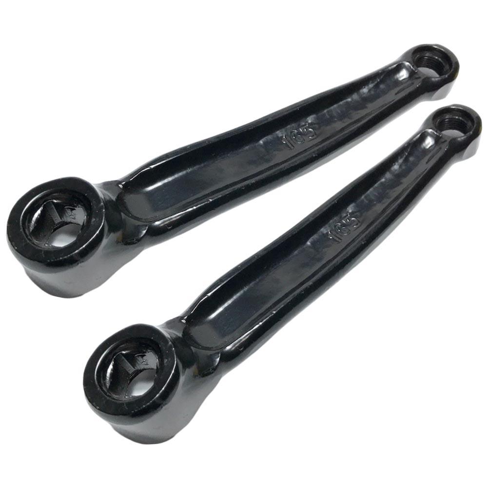 165mm Crank Set for Exercise Bikes Left and Right Iron Cranks with Square Hole