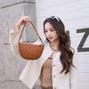 Mini Woven Genuine Leather Crossbody Bag Women Vintage Style Shoulder With Phone Pocket