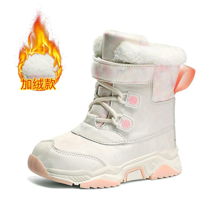 2025 New PU Waterproof Boys Boots Children Snow Boots for Girls Sneakers Fashion Children Shoes