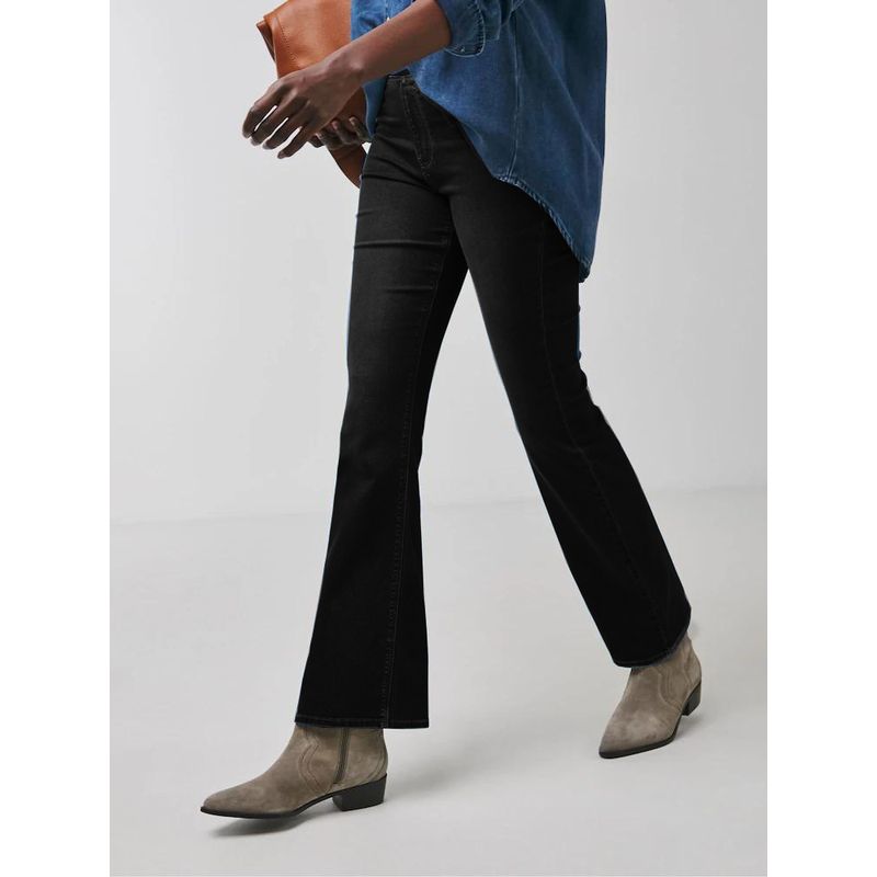 

Foreign Trade Original Order Tail Casual Black jeans Women High Waist Slimming High Elasticity Slim fit Trumpet pants Trousers C product cblove black flared pants 34