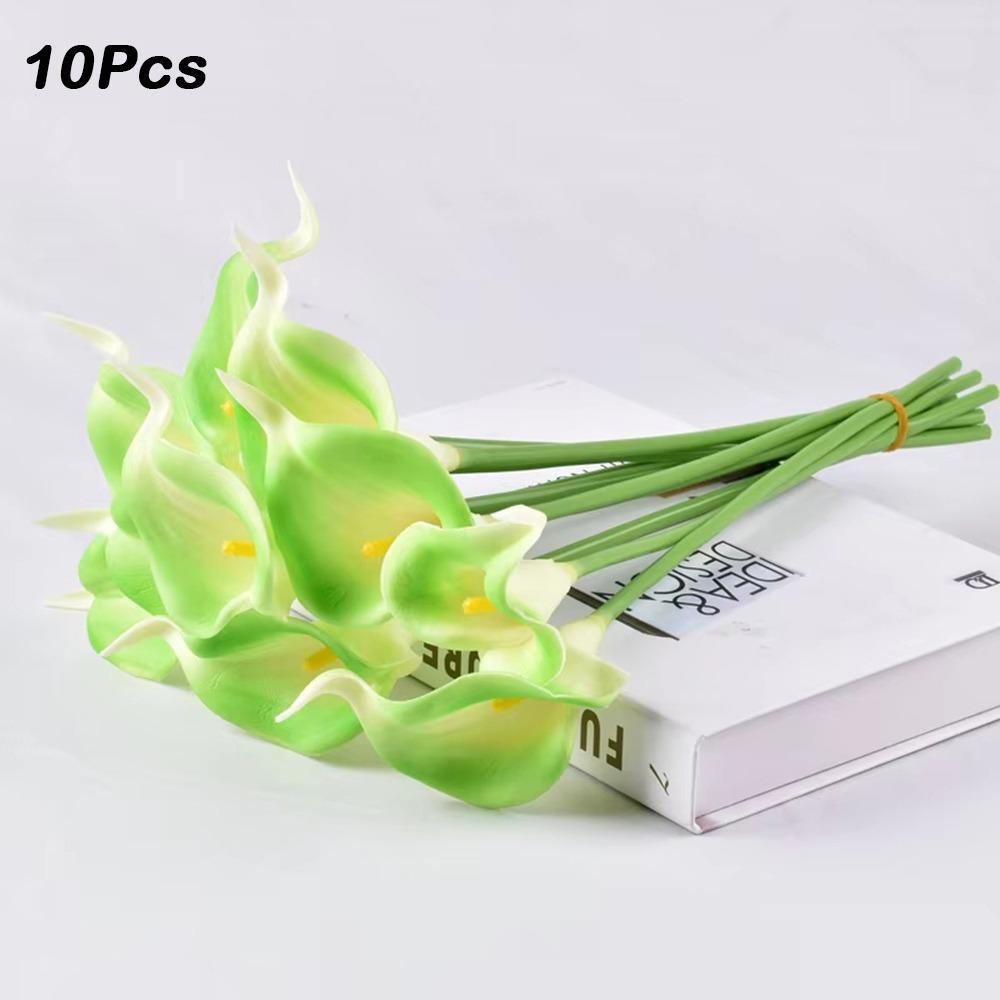 10Pcs Lifelike Artificial Calla Lily Bouquet Decorative Artificial Flowers Real Touch Calla Lily Durable Fake Calla Lily