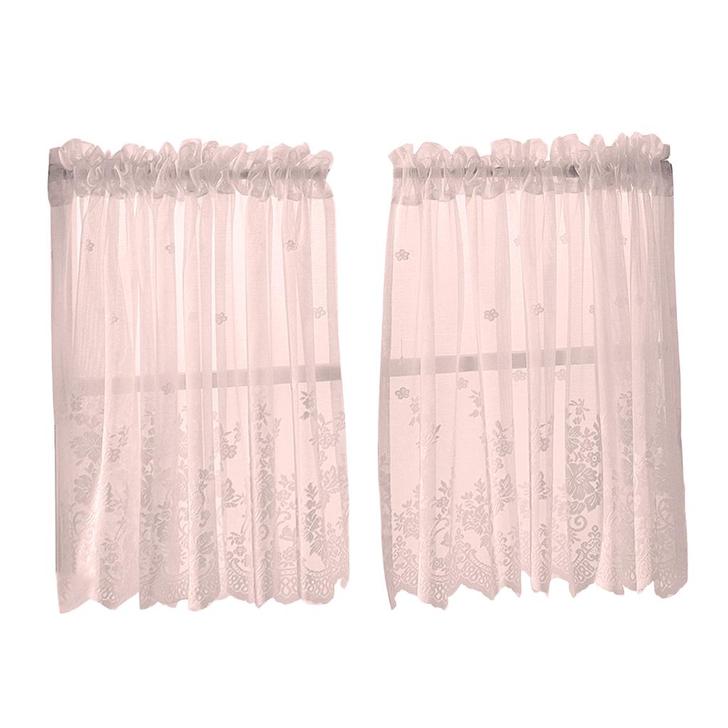 Tier And Valance Curtain 3 Pieces Embroidered Kitchen Curtains