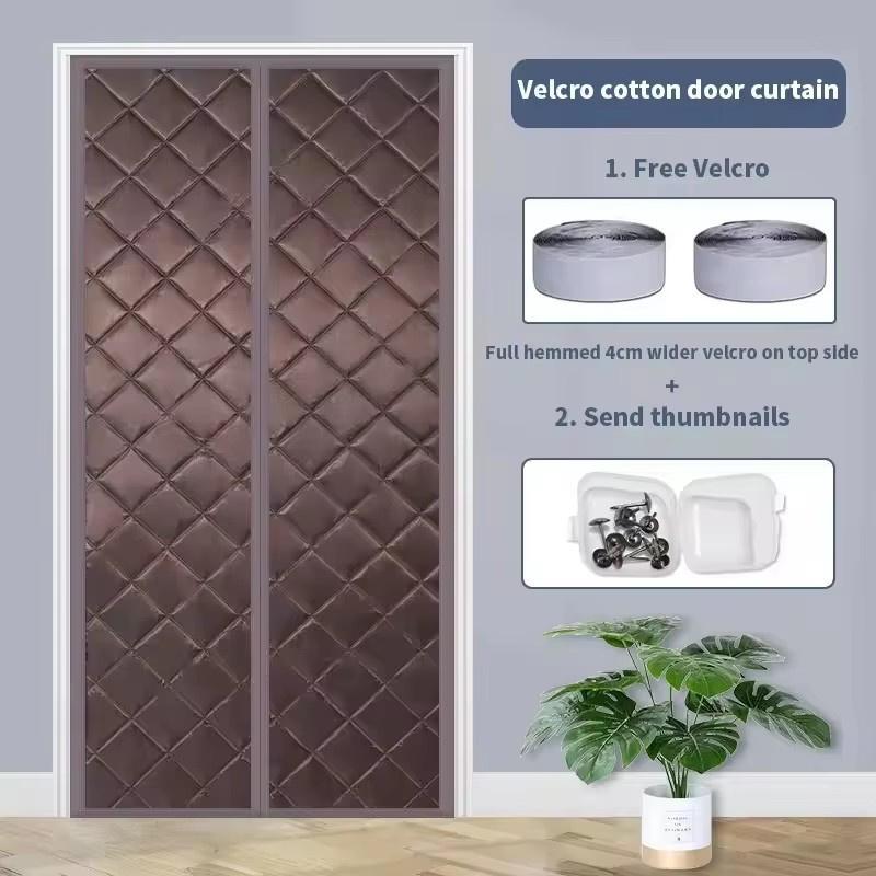 1PCS Winter Self Absorbing Cotton Home Thickened Warm Door Curtains Thermal Insulation Partition Curtains Winter Cold Curtains Wind Resistant Panels