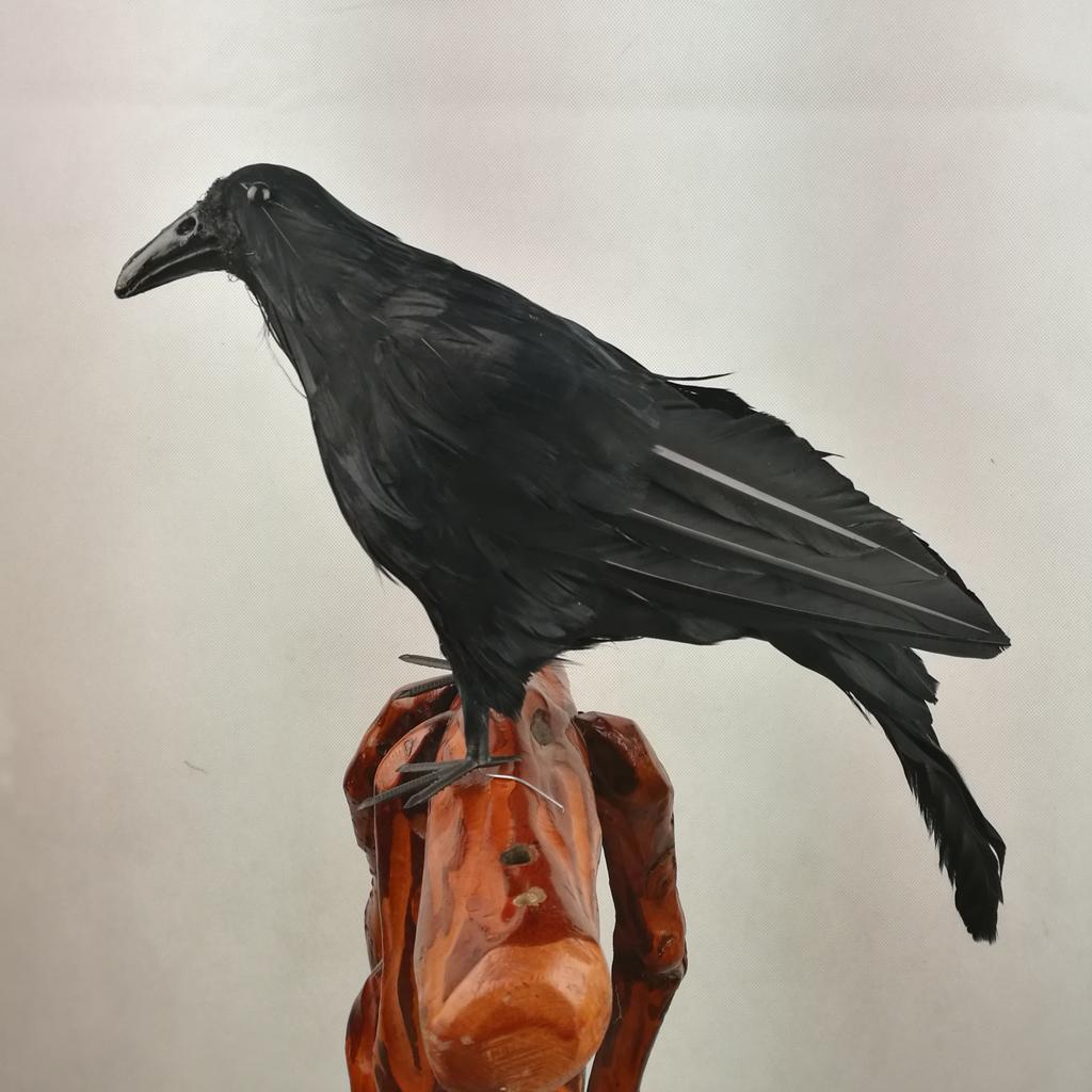 Vivid Artificial Decorative Birds Realistic Raven Bird Animal Home Garden Ornament Miniature Decoration