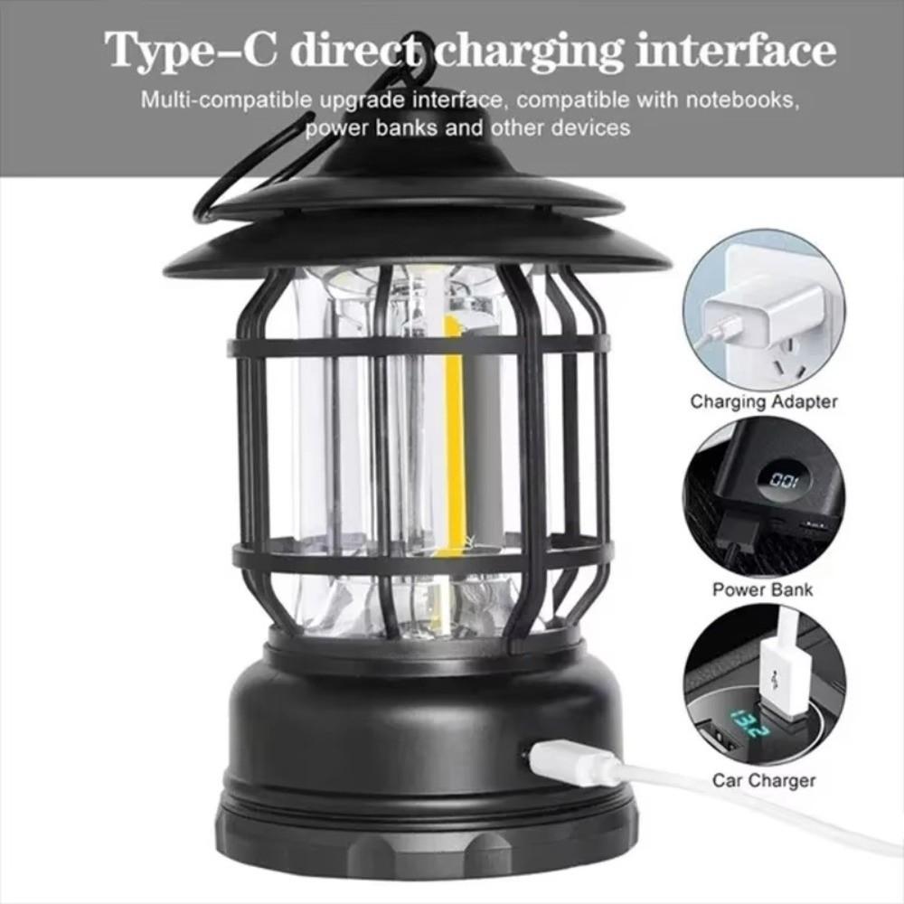 Battery Powered Solar Camping Lantern USB Rechargeable Solar LED Tent Light  Tent