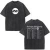 Vintage Washed Robbie Williams BRITPOP Tour 2026 Double Sided T Shirt Men's Women Clothing Fashion High Quality Cotton T-shirts