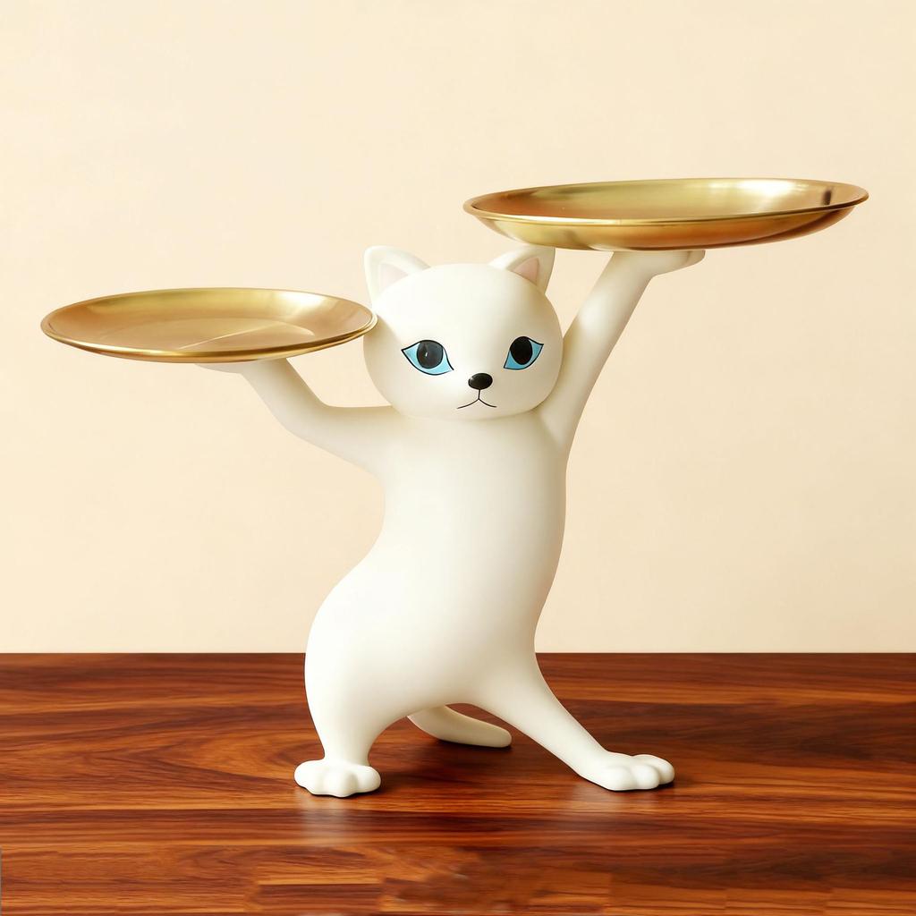 Harz-Katzen-Tablett - Praktische Dekoration für Wohnzimmer, Flur oder als Geschenk für ein neues Zuhause