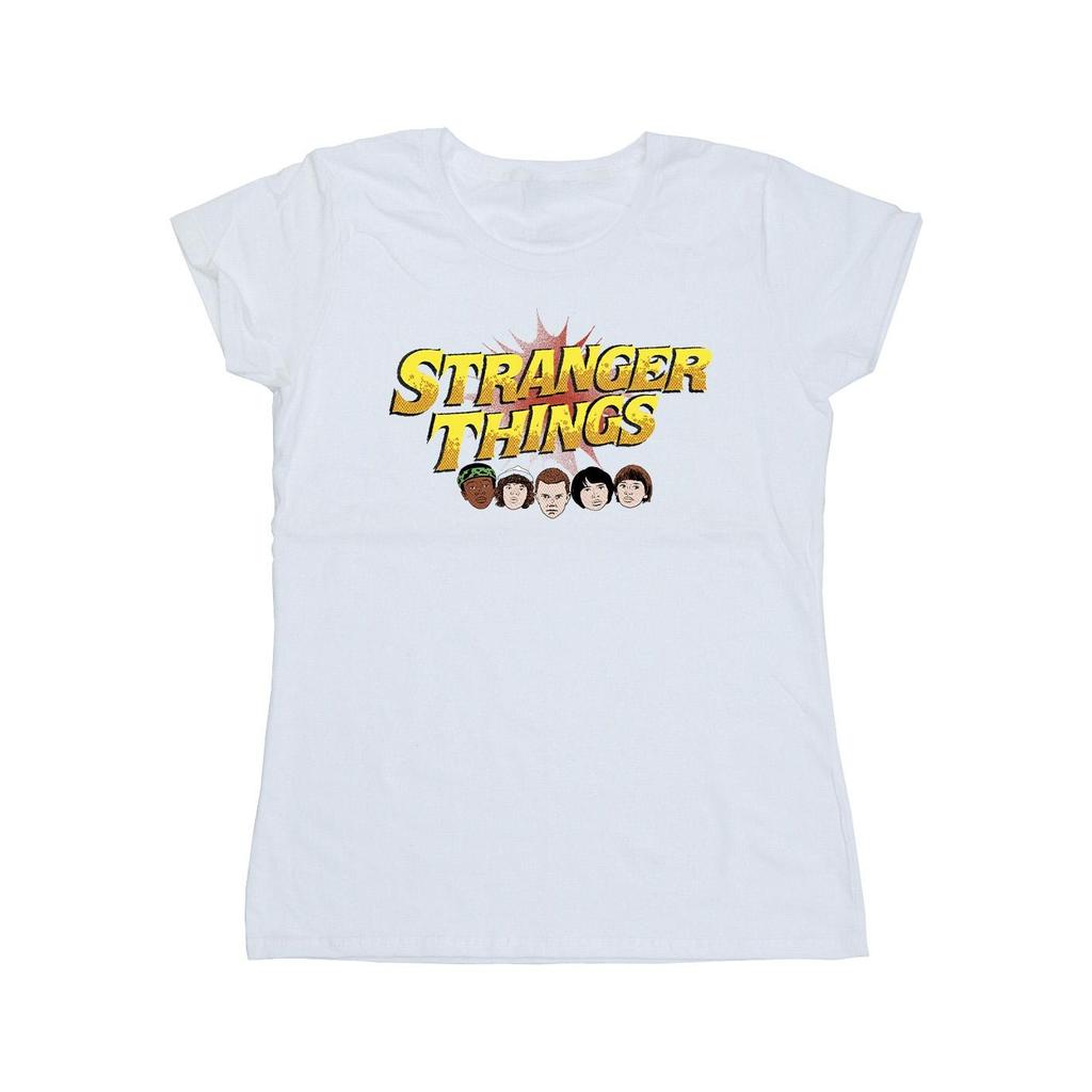 Netflix Womens/Ladies Stranger Things Comic Heads Cotton T-Shirt
