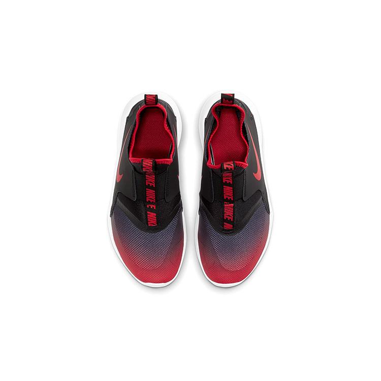 Nike Flex Runner Cushioning Slip Resistant Abrasion Resistant Low top Running Shoes GS Black Red AT4662-607