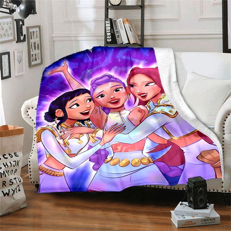 1pc Blanket Kpop Hunter5 Print Design, Lightweight Blanket for Sofa, Bed- Soft &Warm, Gift for All Seasons like Christmas, Halloween