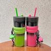 with Retractable Straw Insulated Cup 710ml Coffee Mug New Water Bottle  Outdoor Hiking