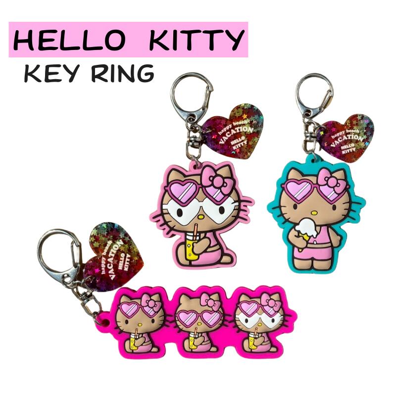 HELLO KITTY Key Holder HAPPY BEACH VACATION Sunburned Kitty-chan Ring Sunburn