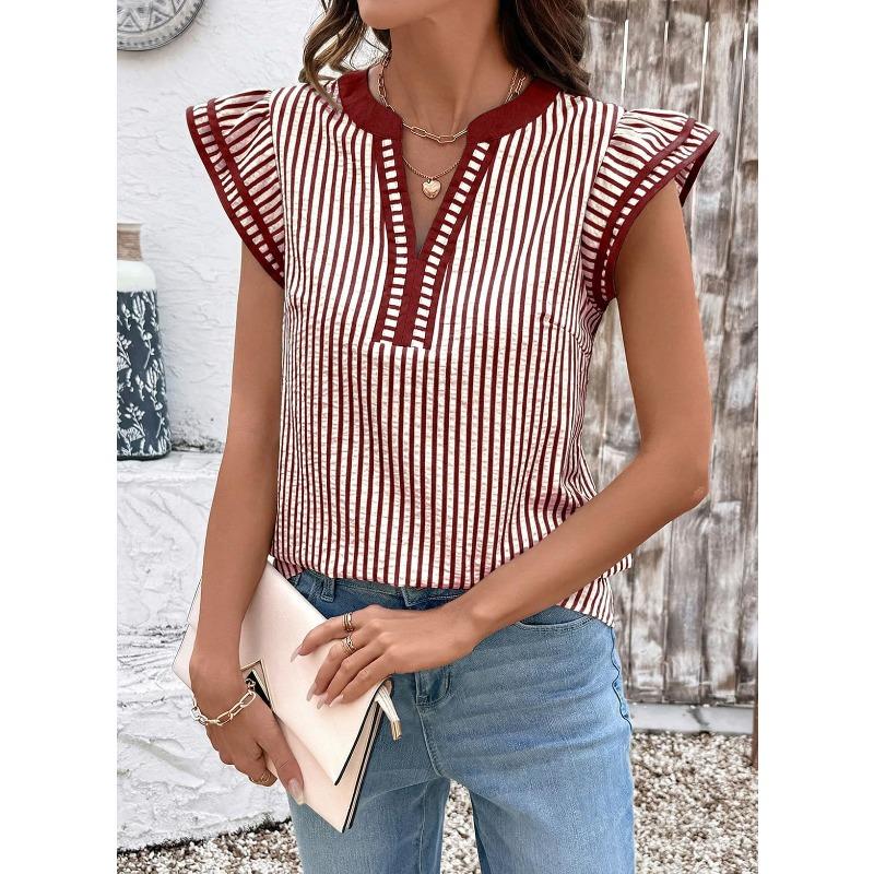 BITCED Camicette e camicie casual con scollo a V a maniche corte alla moda da donna