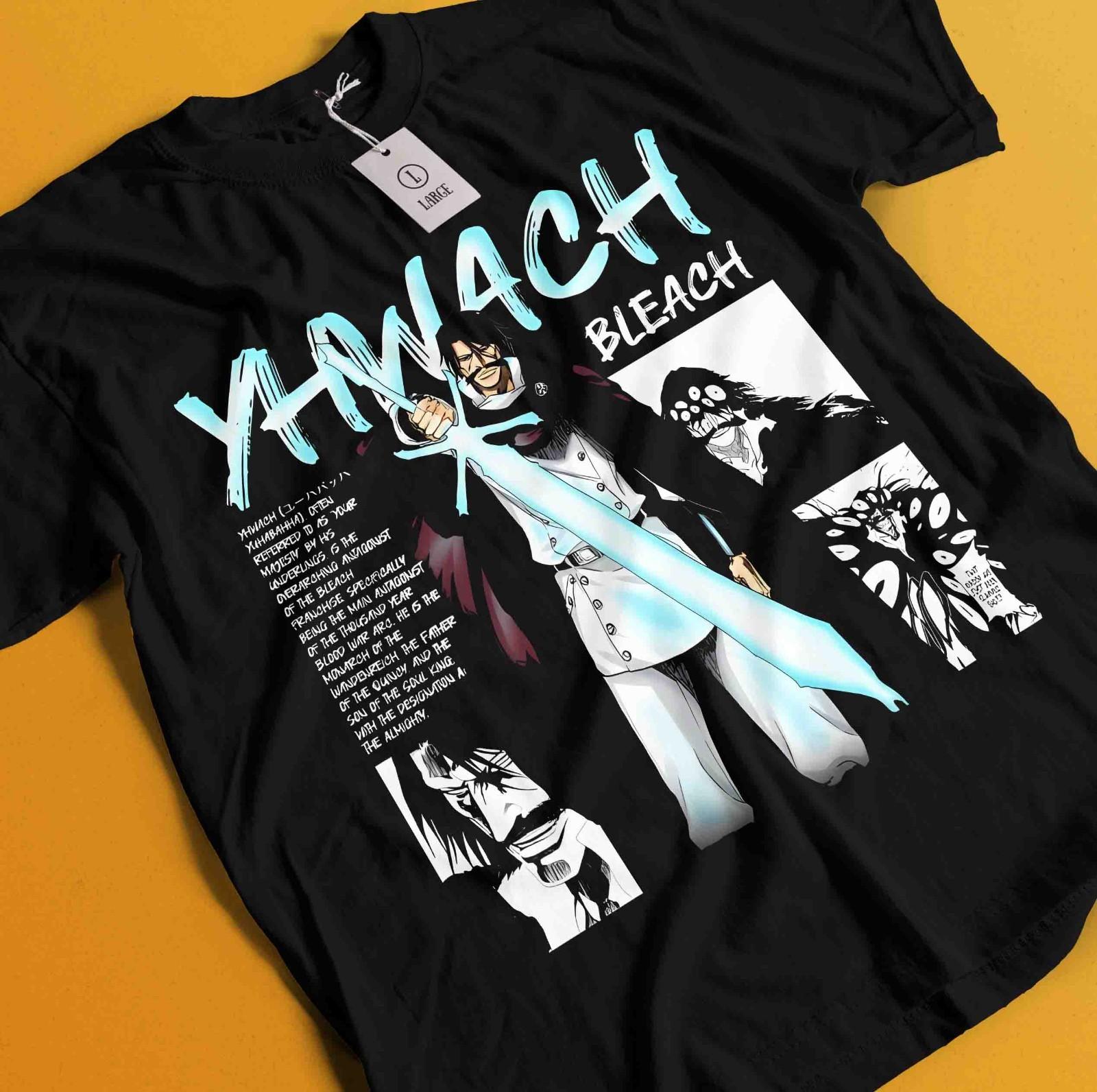 Yhwach Shirt Bleach Anime Tshirt Ichigo Bankai T-Shirt Mens Womens Tees Top Aizen Zaraki Kenpachi Tee L