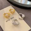 European and American Diamond-encrusted Small Waist Circle Earrings, Niche Design Sense, High-grade Light Luxury Unique A-grade Zircon Earrings