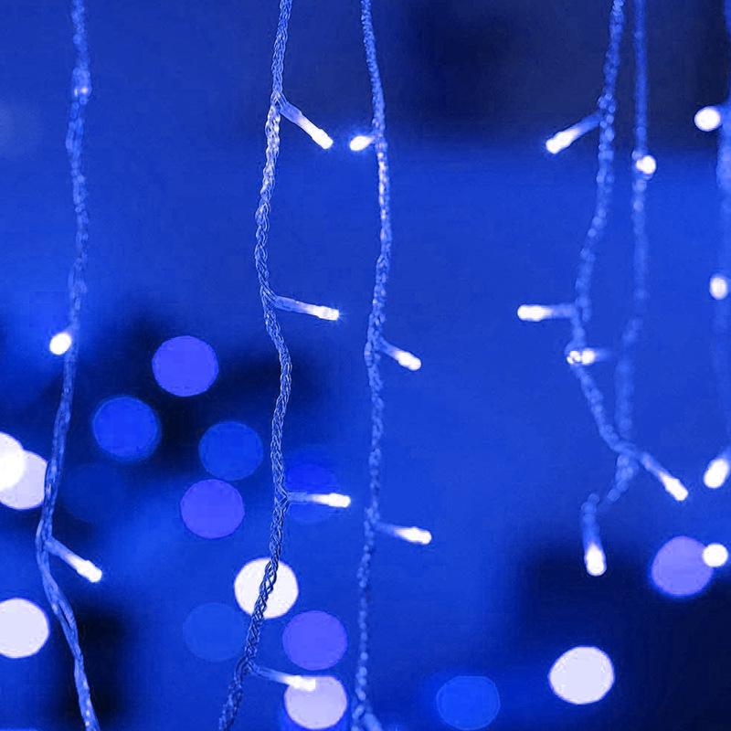 Outdoor Waterproof LED Starry Icicle Fairy String Lights - Holiday Flashing Curtain Decoration