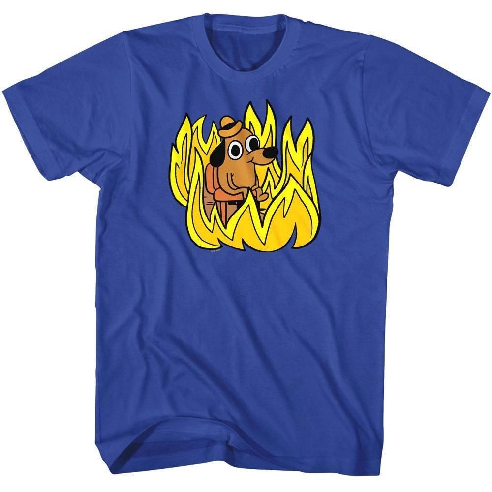 This is Fine Up in Flames Men T Shirt L
