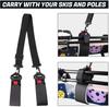 Dual Ski Board Shoulder Strap with Tie-Down for Outdoor Equipment Access