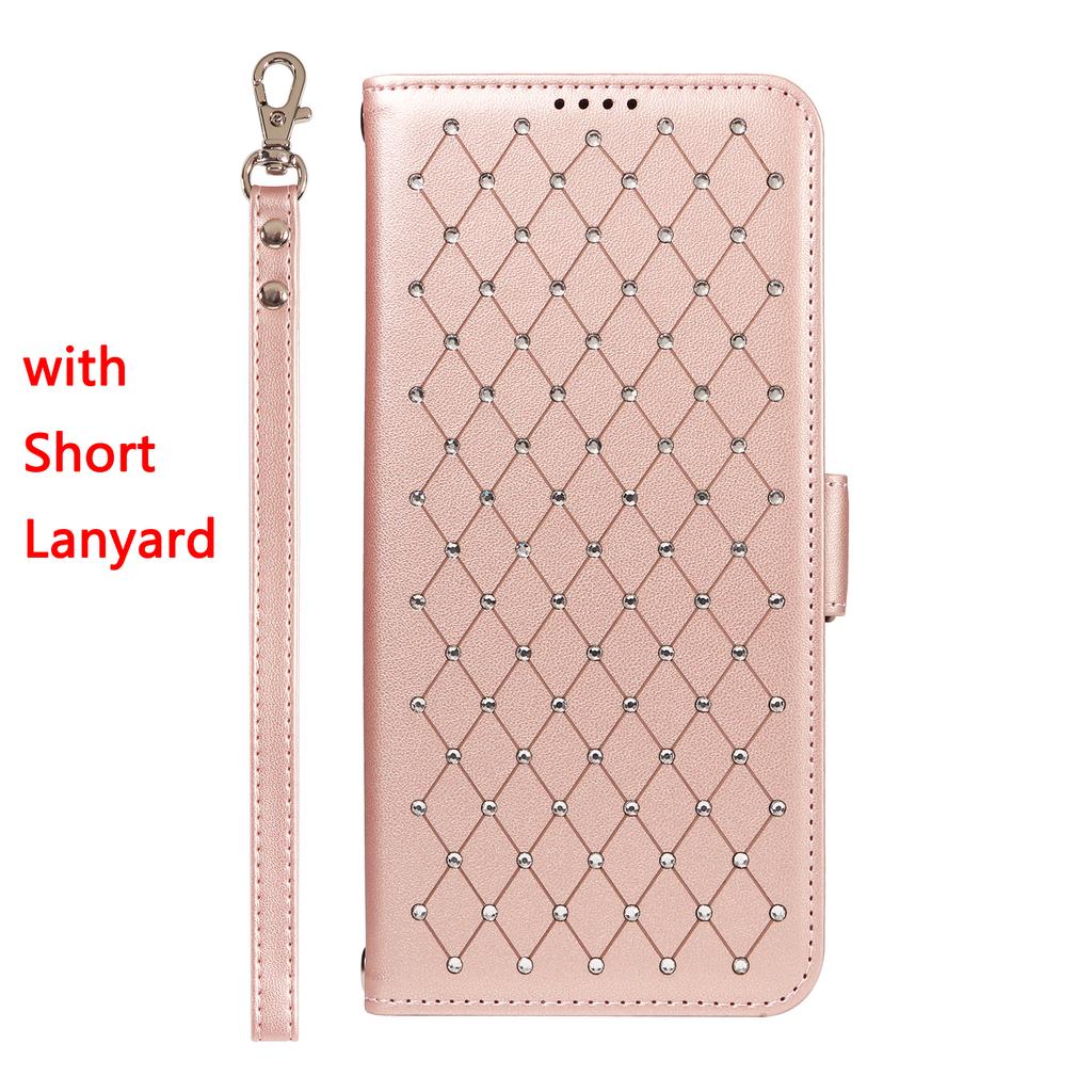 Phone Case for iPhone 17 16 Pro Max 15 Plus 14 13 Plus 12 Pro Max Bling Leather Phone Case with Lanyard Flip Wallet Stand Cover