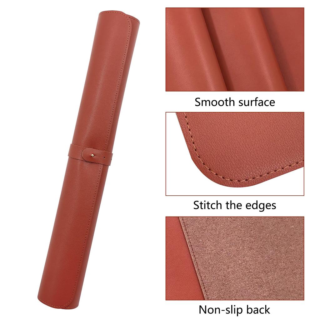 Musiin Premium PU Leather Desk Mat for Music Studios – Soft Foldable Surface with Free Coasters, Easy To Clean, Large Keyboard Pad for Work or Play