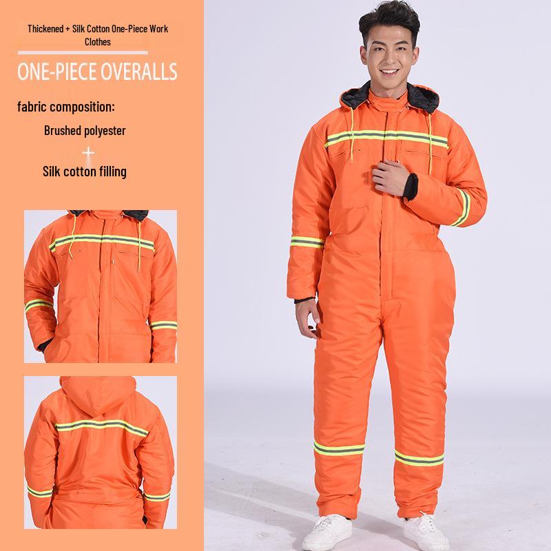 

Insulated Reflective Work Coveralls - Anti-Cold, Warm Cotton for Cold Storage, Labor Protection. M