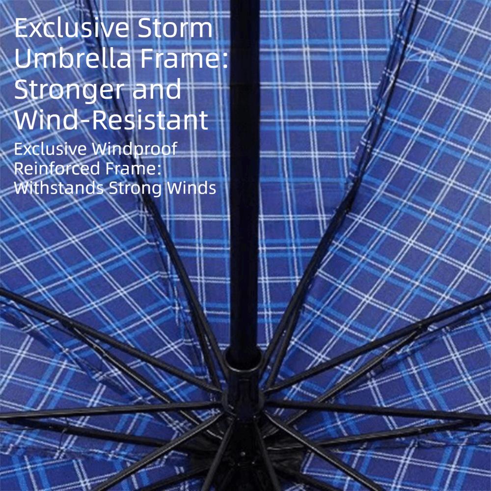 Extra Large Scottish Tartan Umbrella Lightweight Travel Umbrella Portable Plaid Umbrella  Home Use