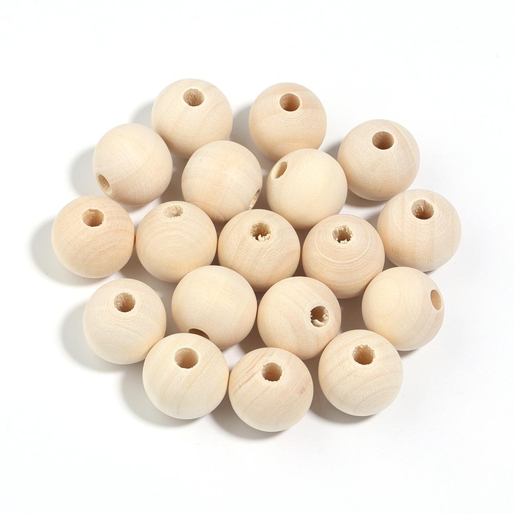 10-100pcs Natural Round Wooden Beads 6-30mm Spacer Charm Balls Bead for Jewelry Making DIY Handmade Accessories