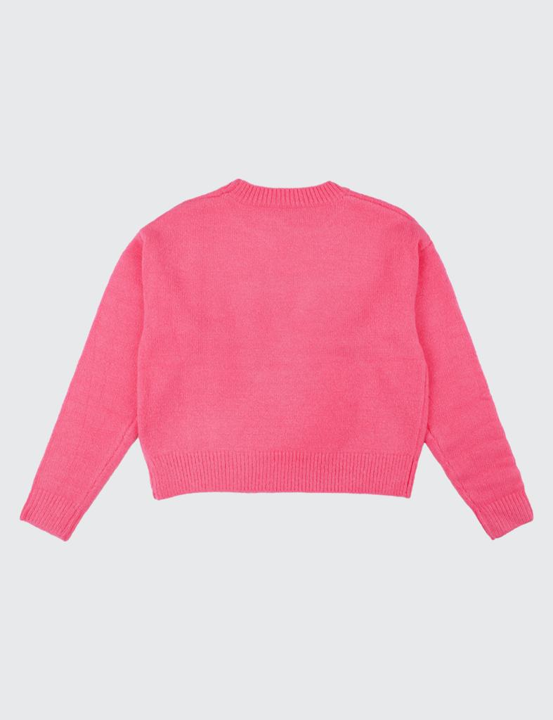 CLEVER FIELD Big Heart Clever Crop Knit_Pink