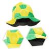 Erwachsenenhut Weicher Plüsch Bequem Universell Passend Fußballkappe Gelb Grün Fußballform Party Karneval Anfeuerungszubehör Fan-Accessoire