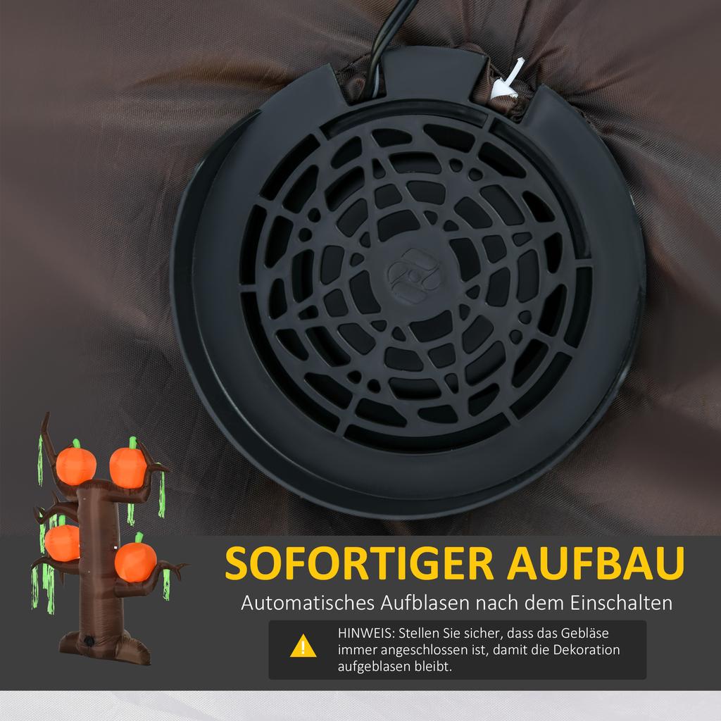 Inflatable Spooky Tree Pumpkin Halloween Decoration Figure Air Figure with LED Lighting, Polyester, 180x80x240cm