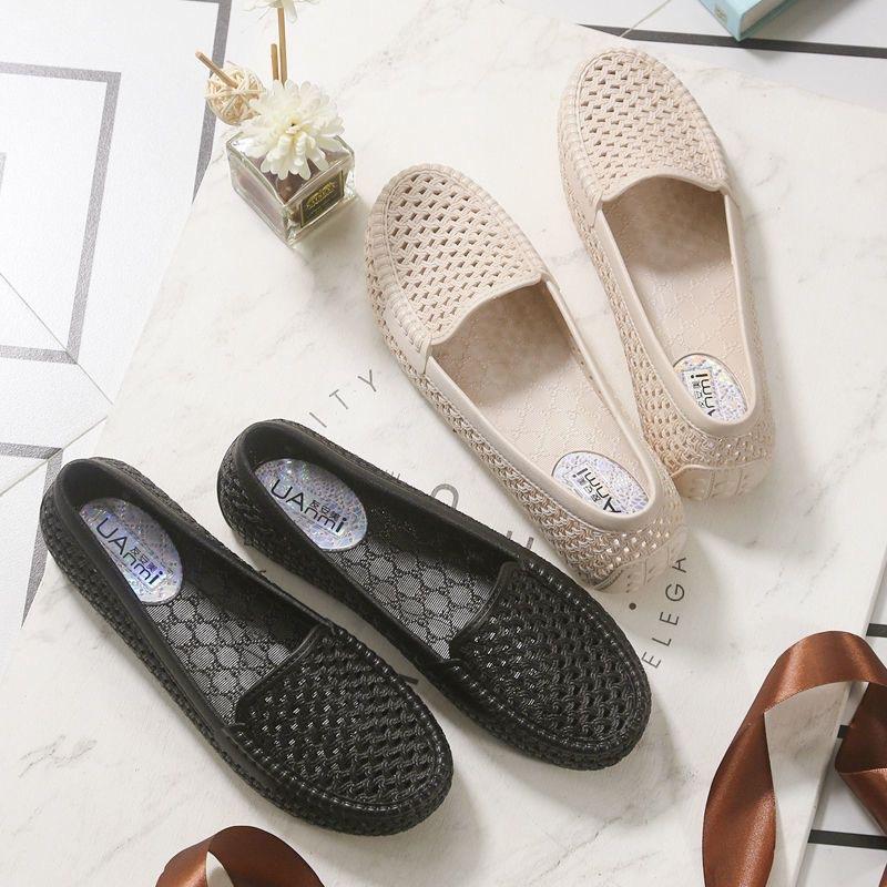 Summer Women Hollow Out Loafers Woven Breathable Slip On Flat Casual Daily Office Commute Walking Shoes