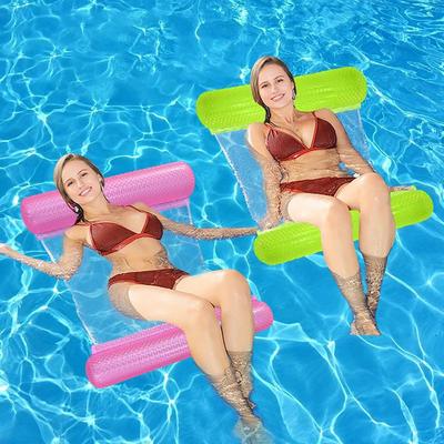 1 Stück Farbverlauf Glitzernd fruiHängendes Bett Verdicktes PVC Schwimm Aufblasbare Schwimmende Liege Faltbar Geeignet für Strand Pool Partys