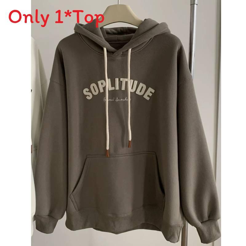Vintage Hoodie mit Buchstabenaufdruck für Damen mit gespleißtem Design Weich Leicht für Frühling Herbst