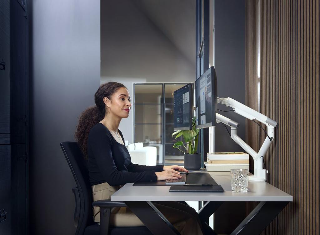 Support moniteur - ONE FOR ALL - Dynamic - Vesa 100 - Double Bras - 13 à 35'' - Blanc