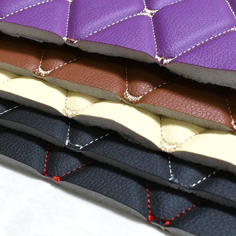 45*160cm Synthetic Leather Fabric with Sponge Lining 0.7mm Artificial Embroidered Plaid Fabrics Car Seat Decoration Trims Craft