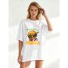 Oversized T Shirt Black I M Just Here For The Burger Cartoon Burger Graphic Casual Wear For Women Summer Outfit Streetwear Fashion Trendy Top