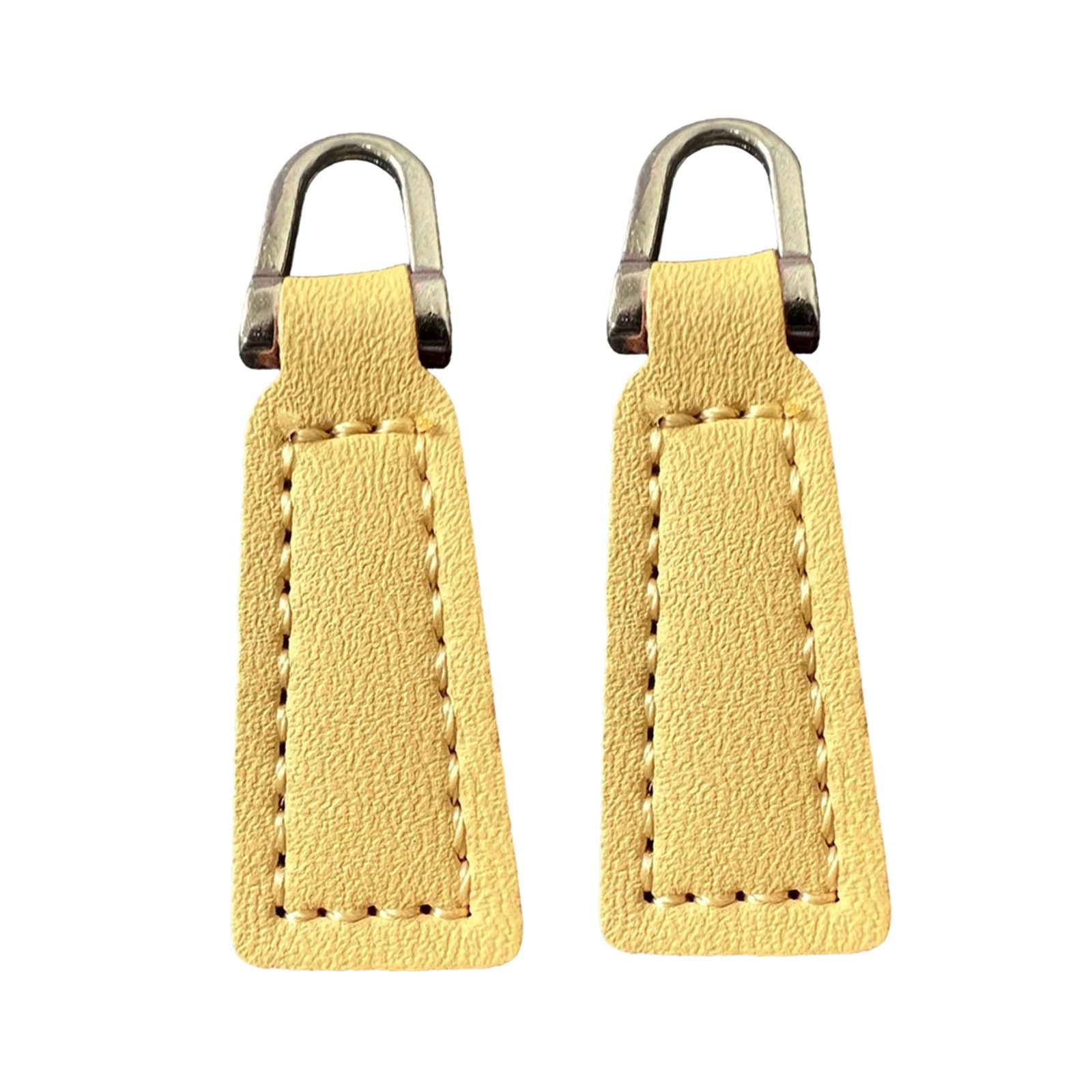 

2Pcs Zipper Pulls PU Leather Replacement for Zipper Repair Zipper Heads Zipper Tags for Luggage Jacket Purses Handbags Boot