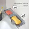 Wall-Mounted Double Soap Dish: Creative Punch-Free Storage Rack with Draining Feature for Bathroom and Toilet