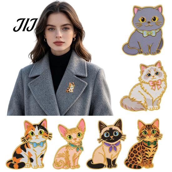 Scarf Brooch Pin Enamel Bow Tie Cat Brooch, Cartoon Kitten Metal Badge Durable Alloy Pin, Hats Bags Scarves Clothes Decorative Accessory Theme