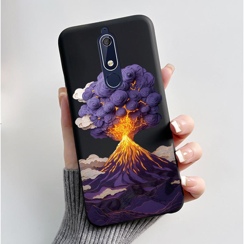 Soft TPU Casing Case For Nokia 5.1 Back Cover Nokia 5.1 Plus X5 Aesthetic Fashion Cute Cat Shockproof Black Silicone Phone Case