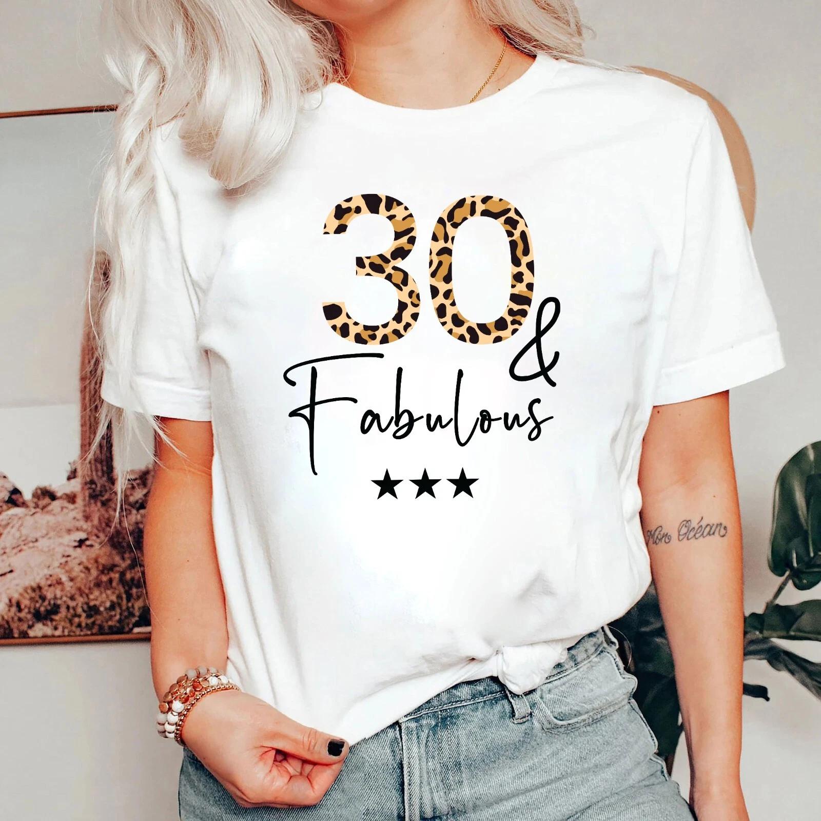 Personalized month 30th Birthday T-Shirt for Mens & t-shirt , Leopard Fabulous M