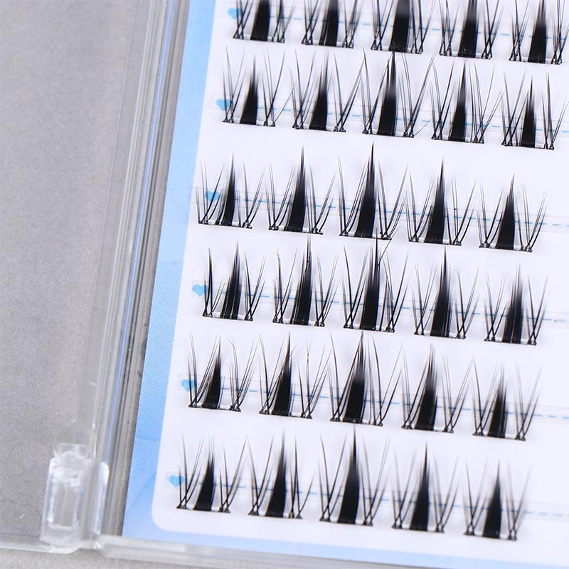 Diy Self-Adhesive Cluster Lashes 10 Rows/Box, Glue-Free Manga Style Sectioned Eyelashes Natural Look
