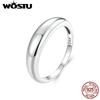 WOSTU 925 Silver Simple Circle Wedding Ring For Women Classical Halo Rings Party Engagement Jewelry Gift