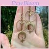 Moon And Star Earring Set Silver Alloy Fashion Celestial Jewelry For Women And Men
