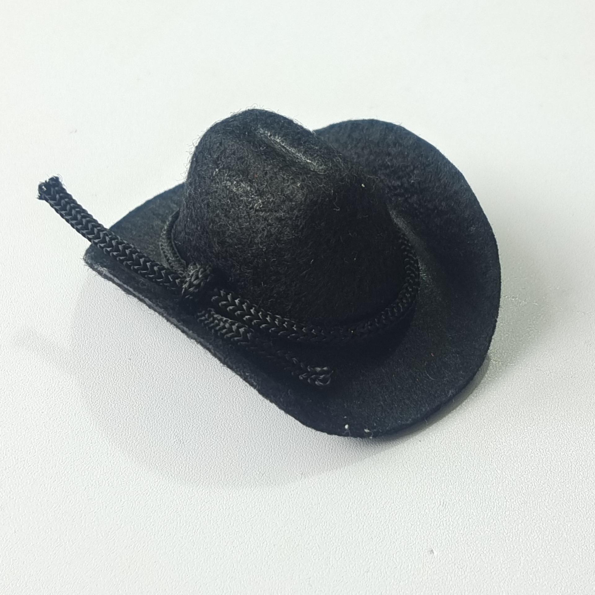 8Cm white small cowboy hat wedding party doll holiday hat mini cowboy hat pet small hat 6.5cm чёрный